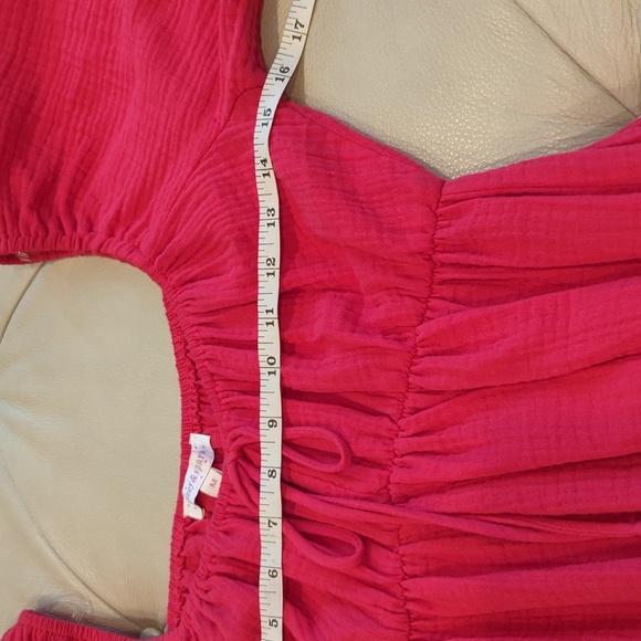 NWT Women's Boho Dress with pockets size medium fuchsia - Picture 6 of 13